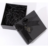 Black Gift Box With Ribbons Beautiful Present Kotak Hadiah Keras 15x15x7