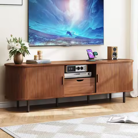 69 Inch TV Stand, TV Console for TVs up to 80",Entertainment Center w/ Storage & Drawer,TV Console w