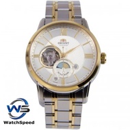 Orient RA-AS0001S Classic Open Heart  Sapphire Japan Sun &amp; Moon Stainless Steel Two Tone Analog Men's Watch