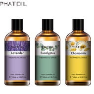 PHATOIL 3pcs/lot 100ML Lavender Eucalyptus Chamomile Essential Oil Aromatherapy essential oils to he