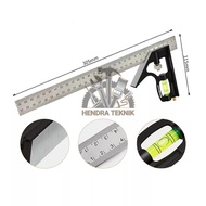 SIKU TUKANG WATERPAS 12" SIKU TUKANG KOMBINASI 12 INCI INCI IN UKUR SUDUT 30cm METERAN SUDUT MISTAR