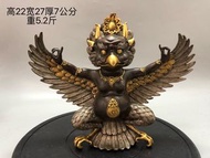 舊藏紫銅鎏金鎏銀大鵬金翅鳥 迦樓羅擺設