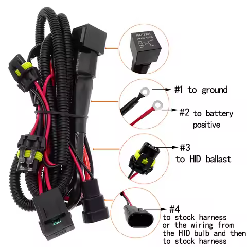 1 Pcs Xenon HID Wire Harenss Wire Light Controller Adapter Plugs Lamp HID Relay Harness Wiring For 9