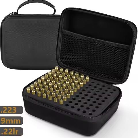 Portable Ammo Pouch .223/5.56mm 9mm .22lr Ammo Box Bullet Case Ammunition Holder Cartridge Storage B