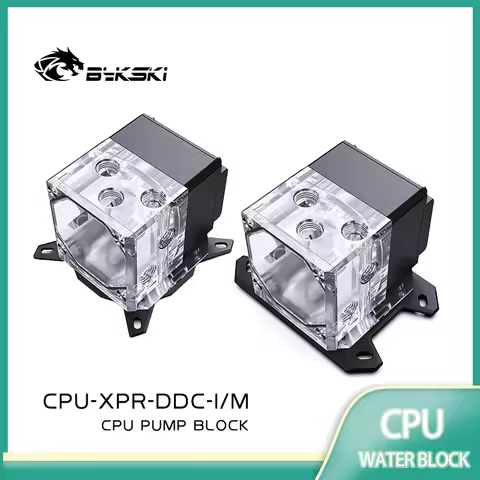 BYKSKI CPU-XPR-DDC-I CPU Block Pump Reservoir Combo Integrated AIO Water Cooler / Radiator For INTEL