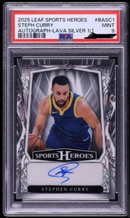 【1/1 獨一無二 PSA 9】2025 Leaf Sports Heroes Steph Curry 庫里/柯瑞 親筆簽名卡 Lava Silver Auto 1 of 1 (Warriors)