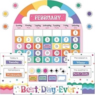 Happily Ever Elementary Retro Remix 107pc Calendar Bulletin Board Set, Classroom Calendar, Monthly H