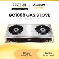 Khind GC1009 Gas Cooker Stove Stainless Steel Cooking Appliances 2 Burner Dapur Gas Memasak