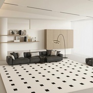 Carpet Black Luxury Rug Cleanable Waterproof Non-Slip Living Room Bedroom Modern Home Decor