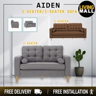 Living Mall Aiden 2-Seater and 3-Seater Fabric Sofa With 6" Pencil Leg