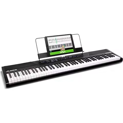 88-Key Digital Piano Keyboard Semi-Weighted Keys 2x20W Speakers 5 Voices Split Layer Lesson Mode FX