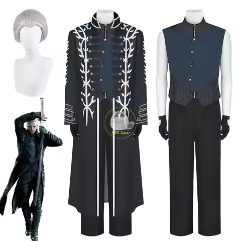 Game DMC5 Cosplay Costume Vergil Cosplay Vergil Wig Nelo Uniform DMC5 Dress Up Halloween Carnival Co
