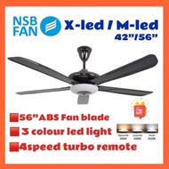 NSB Fan Xled 56inch Ceiling Fan With Super Brighten LED [Three Color Light][NEW 4 SPEED TURBO] NSB C