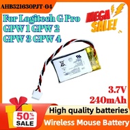 AHB521630PJT-04 3.7V 240mAh Digital Battery for Logitech G Pro GPW 1/2/3/4 Wireless Mouse Battery