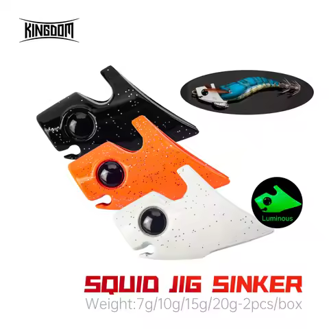 Kingdom Squid Jig Sinker 7g 10g 15g 20g Sinking Luminous EGI Sinker 2pcs per Pack Octopus Cuttlefish