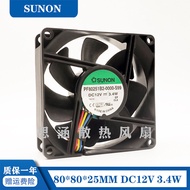 PF80251B2-0000-S99 Original SUNON 12V 3.4W 8025 8CM PWM Temperature Control Fan