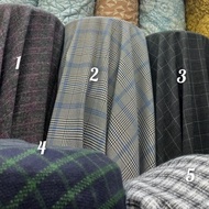 new Kain semi wool motif kotak/bahan blezer semi wool motif/kain jas motif