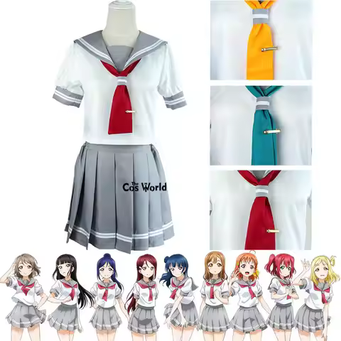 Love Live Sunshine Aqours Takami Chika Sakurauchi Riko School Uniform Sailor Suit Outfits Customize 