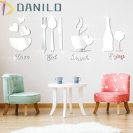 DANILO1 Kitchen Acrylic Sticker, Acrylic DIY Mirror Wall Sticker, Multipurpose Spoon Mirror Bowl 3D Tableware Decal Wall Decor
