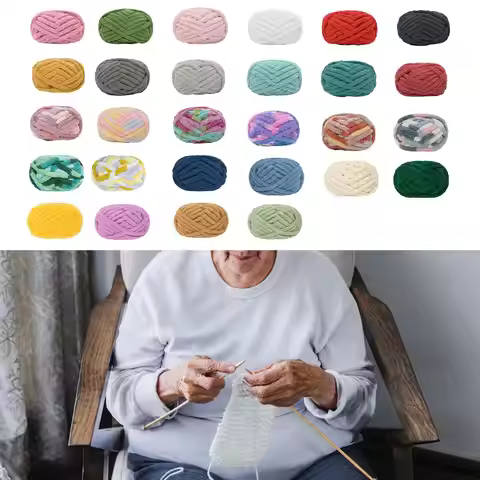Chunky Wool Yarn Filling Bulky Giant Wool Yarn Summer Washable Soft Jumbo Tubular Yarn for Scarf Swe