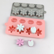 New Style Silicone Baking Cake Decoration Baking Silicone Mold Six-Hole Tulip Ice Tray Chocolate Mol