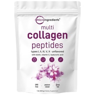 Micro Ingredients Multi Collagen Peptides Powder - Hydrolyzed Protein Peptides (Type I,II,III,V,X) w