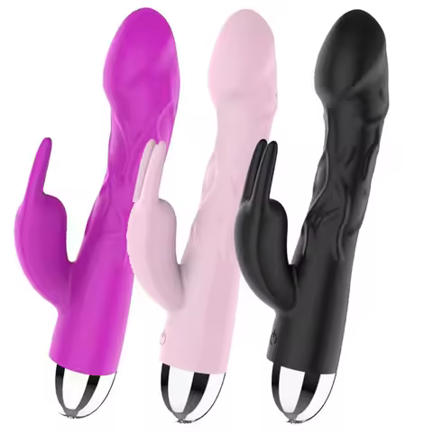 Silicone Rabbit Vibrator - Dual Stimulation G-Spot Clitoral Vibrator for Women Powerful Pleasure