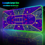 【flowerlove shop】 RGB Texas Poker Mat Thick Mouse Pad Large PC Gaming Layout Mat Tabletop Holdem Ke