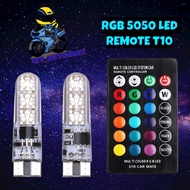 HOT ITEM LED REMOTE CONTROL T10 CAR MOTORCYCLE 5050 LED T10 BULB 6 SMD MENTOL KELIP WARNA WARNI MOTO