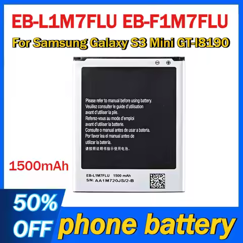 EB-L1M7FLU EB-F1M7FLU 1500mAh Mobile Phone Battery For Samsung Galaxy S3 Mini GT-I8190 Batteries