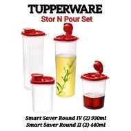 TUPPERWARE | STOR N POUR SET | RED | 930ml (2) & 440ml (2)