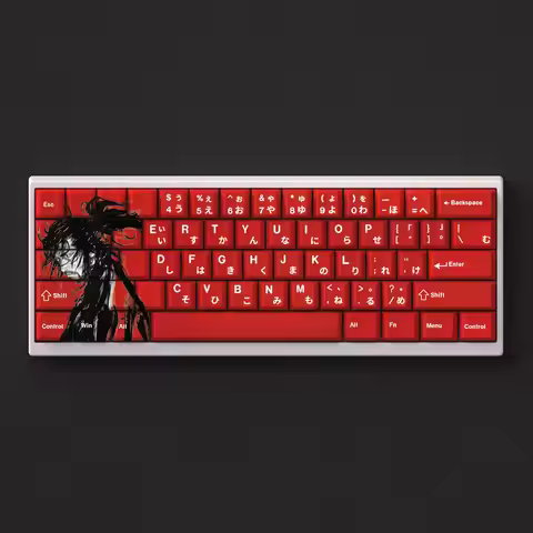 Vagabond Keycaps Red PBT Dye Sub Cherry 73 Keys Anime Comic Japanese for 60 65 68 Layout Mechanical 