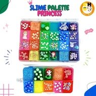 Disney Princess Theme Slime Palette Educational Toys 24 & 10 pcs Colorful Glitter Topping Slime Toys