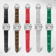 Suitable for Cartier SANTOS Strap Male SANTOS 100 SANTOS Calendo Bo Genuine Leather Watch Strap Fema