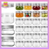 DIACHAVN Mason Jars with Sliver Lids, Reusable Recyclable with Regular Mouth Lids Glass Canning Jars