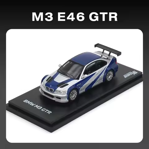DCM In Stock 1:64 E46 M3 GTR Diecast Diorama Car Model Collection Miniature Toys