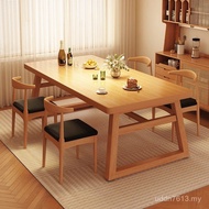 Use Table Household Style Log Rectangular Table Chair Combination Eating Rental Room Large Hotel Boa