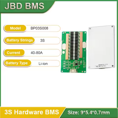 Jiabaida Hardware BMS 12V 3S BMS Li-ion 40A 60A 80A Battery Management Systems Same Port BMS For 186