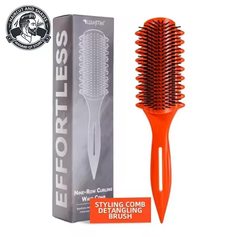 WANMEI 9-Row Curling Wave Comb Effortless Styling Detangling Brush Professional Hair Curler Comb Ant