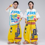 🔥Ready Stock🔥 Kids Hip‑Hop Trendy Outfit / Boys Loose Big Letter Print Hip‑Hop Set 儿童街舞潮服 Pakaian Tr