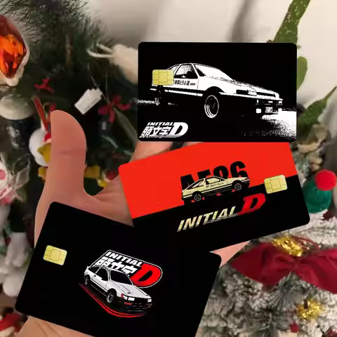 Initial D Anime Anime Matte Front Skin Film Sticker Cover For Small Chip Credit Card Debit Card
