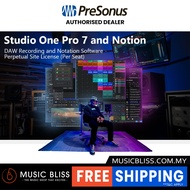 PreSonus Studio One Pro 7 and Notion - DAW Recording and Notation Software - Perpetual Site License 