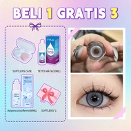 UYAAI【COD】4 Item Paket kombinasi (1Pasang Softlens+1Alat Pencuci Softlens+10ml tetes mata+1kotak cer