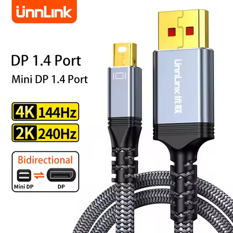 Unnlink Mini DisplayPort to Displayport 1.4 Cable 4K 240Hz displayport to Mini DisplayPort mini DP t