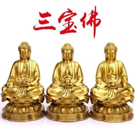 Lucky Three Treasures Buddha Brass Ornaments Amitabha Buddha Medicine Master Buddha Sakyamuni Buddha Ornaments Crafts Ornaments