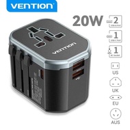 Vention Universal PD 65W All in One Worldwide Travel Wall Charger AC Power Plug Adapter for USA EU A
