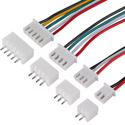 40 Pairs JST XH2.54 Connectors Wire Cable Plug Connectors 2 Pin 3 Pin 4 Pin 5 Pin XH 2.54mm Pitch Co