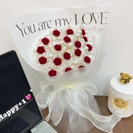 【Qeral】Diy Rose That Expresses Love Simulated Flower Bouquet Birthday Gift Valentines Day Gift Weddi