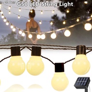 G50หลอดไฟแสงล้อมรอบ Led ไฟเทพนิยายแบบสาย LED ไฟคริสต์มาสไฟราวกลมหลอดไฟ Lingt งานแต่งงานกลางแจ้งปาร์ตี้คริสต์มาสไฟตกแต่งสวนในบ้านไฟพวงหรีดไฟแสงอาทิตย์กลางแจ้งโคมไฟสวนพลังงานแสงอาทิตย์