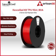 Kexcelled K8 TPU 95A | 90A | 85A | 80A Filament - 1kg | 1.75mm | Elastomer | Multicolor | Bambu Lab 
